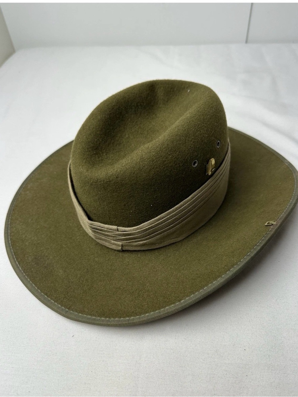 Australia Military Slouch Hat Felt Wool w/Leather Strap